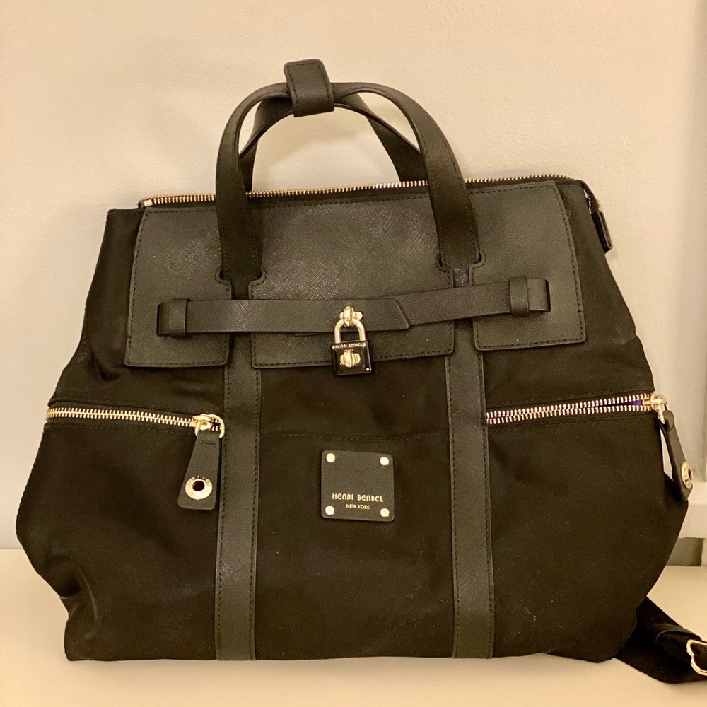 Henri Bendel Black Jetsetter convertible Backpack